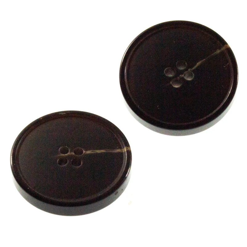 Hornimitatknopf Schwarz 4-Loch-Knopf – Mantel- und Jackenknopf HI-58
