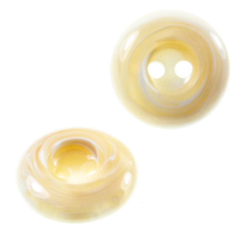 Hornimitatknopf Creme-Natur 2-Loch-Knopf – Mantel- und Jackenknopf HI-60