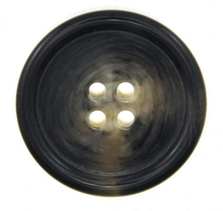 Hornimitatknopf Grau 4-Loch-Knopf – Blazer- und Sakkoknopf HI-6