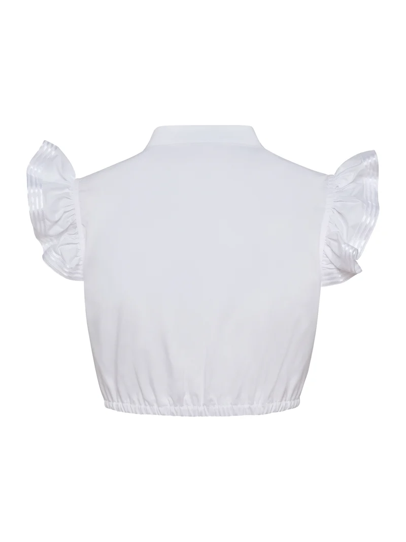 Dirndlbluse mit Stehkragen und Streifenband
