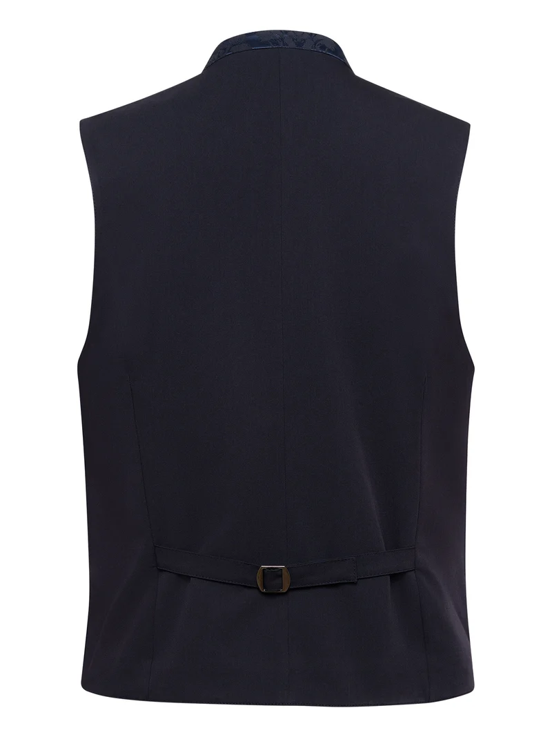 Herrenweste mit Stehkragen aus Stretch-Jacquard