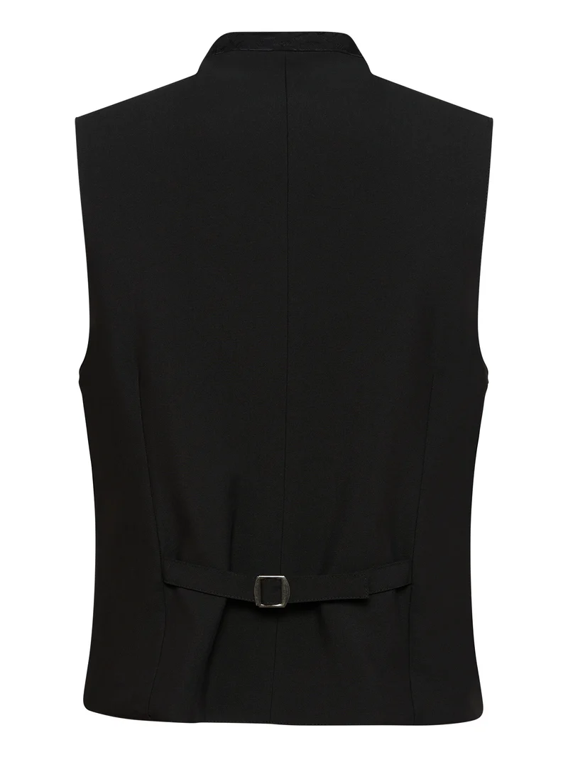 Herrenweste mit Stehkragen aus Stretch-Jacquard