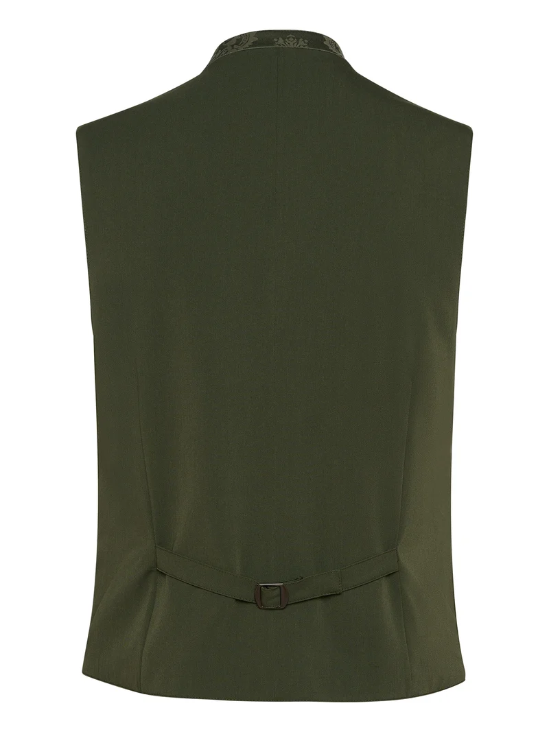 Herrenweste mit Stehkragen aus Stretch-Jacquard