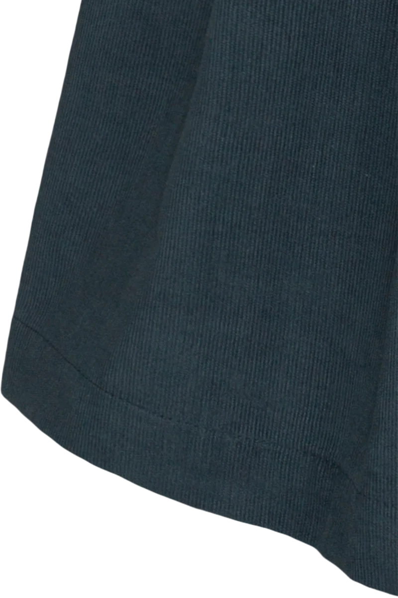 Langes Dirndl aus Baumwolle mit Cordmieder - blau
