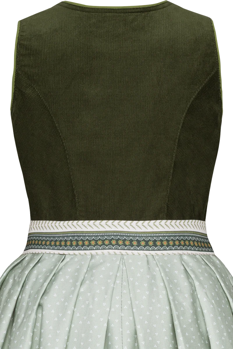 Mädchen Baumwolldirndl mit Cordoberteil - grün