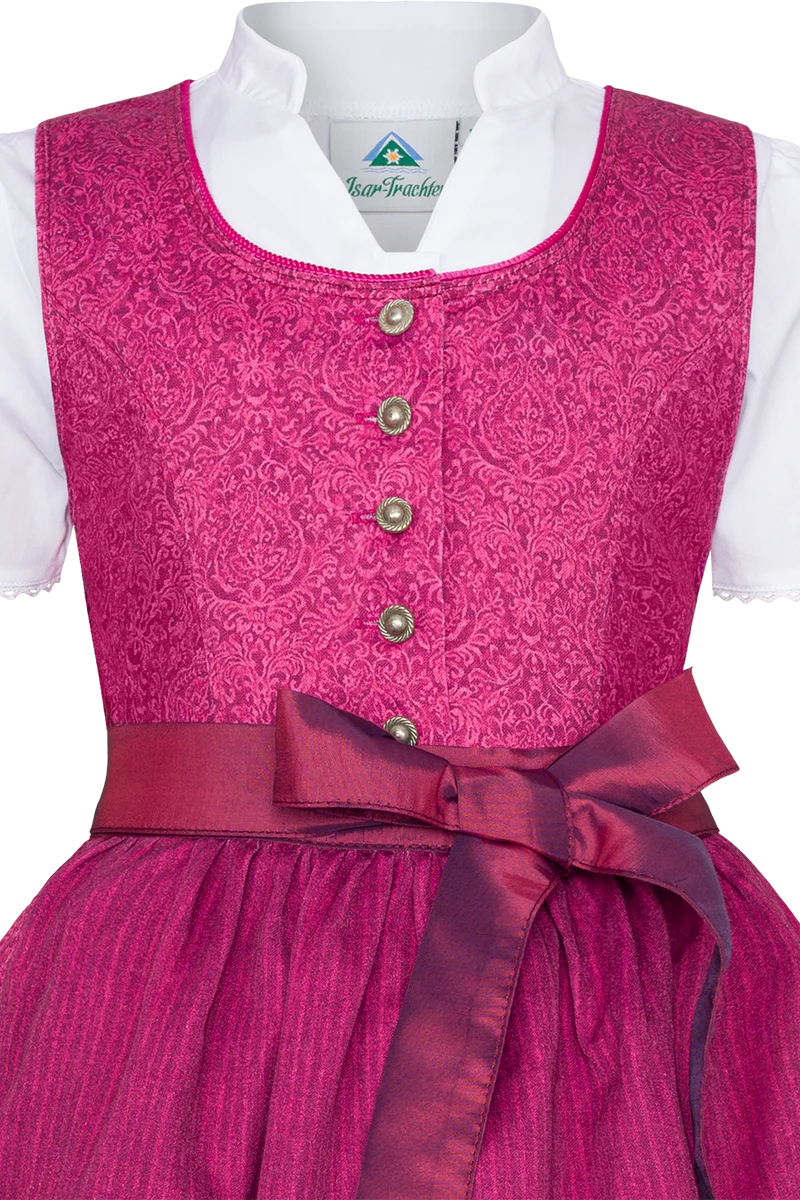 Mädchen Baumwolldirndl floral bedruckt mit Bluse - pink