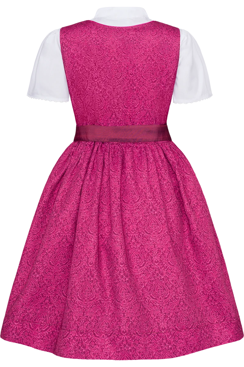 Mädchen Baumwolldirndl floral bedruckt mit Bluse - pink