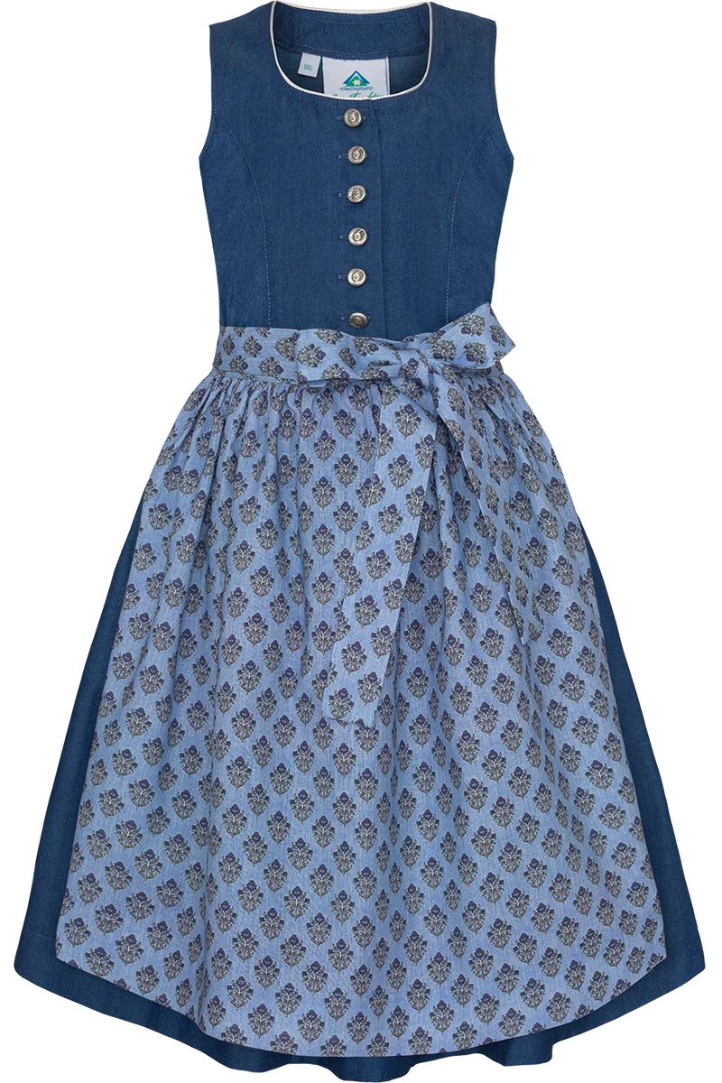 Kinder Baumwolldirndl im Jeanslook - blau