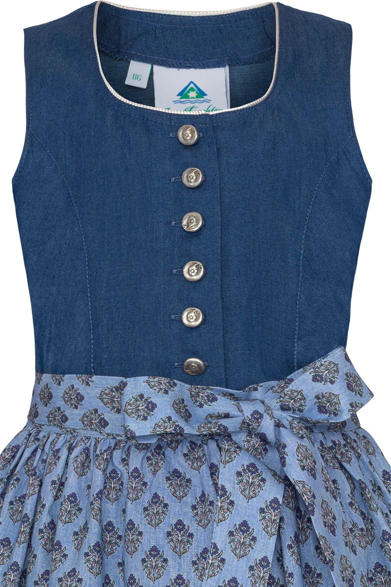 Kinder Baumwolldirndl im Jeanslook - blau
