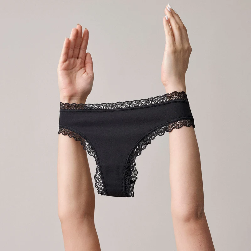 Tangas mit Spitze | Mix (Apricot/Grün/Schwarz)