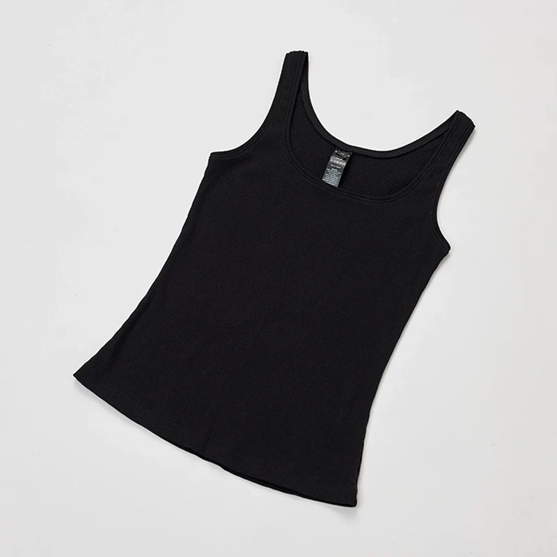 Ripp Tank Top Damen | Schwarz