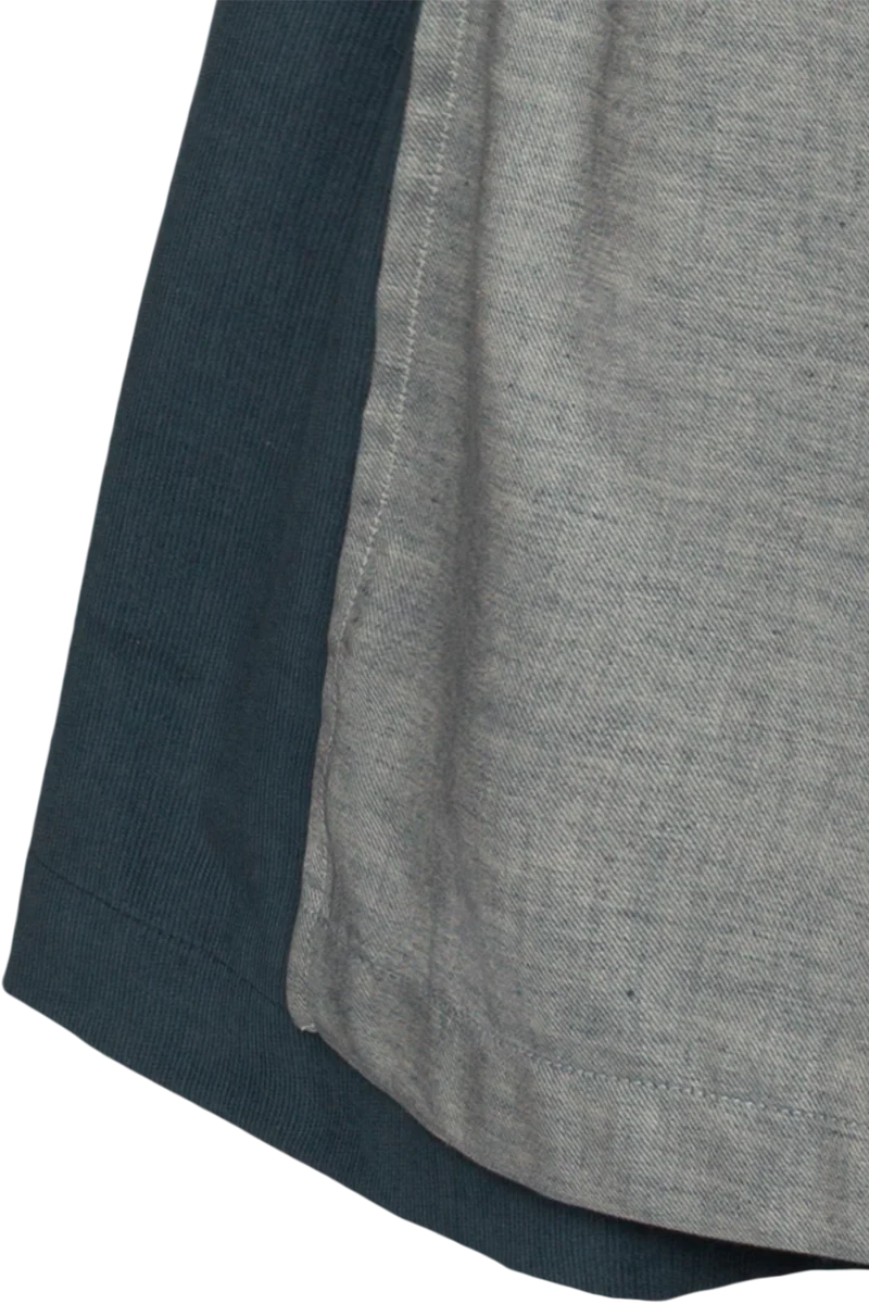 Langes Dirndl aus Cord mit Baumwollschürze - blau