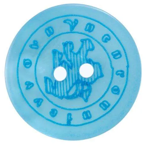 Knopf Lasermuster Blau – Kunststoffknopf KBL-15