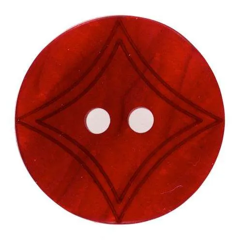 Knopf mit Lasergravur Rot – Kunststoffknopf KRO-46