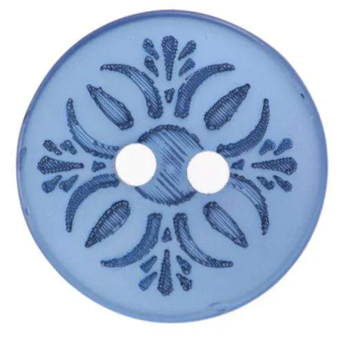 Knopf mit Lasergravur Blau – Kunststoffknopf KBL-7