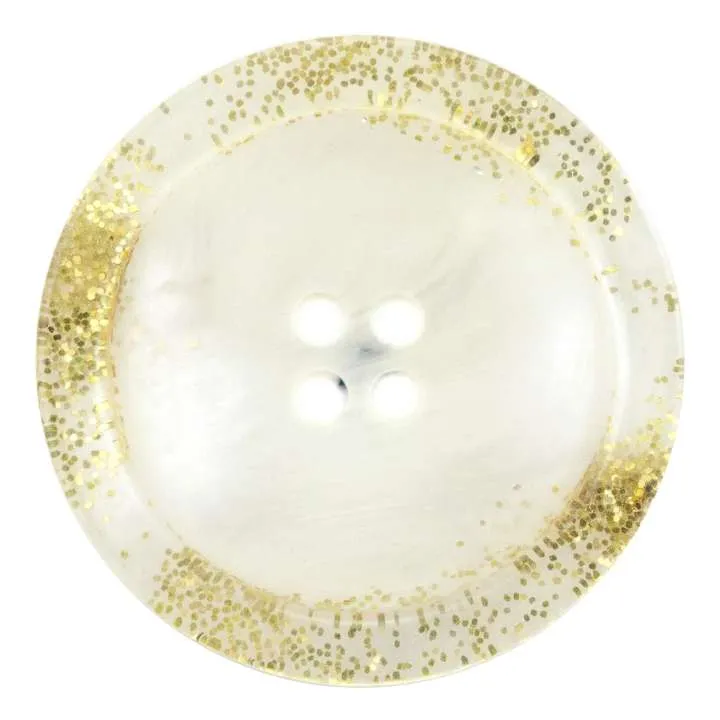 Mantelknopf Gold Glimmer Creme/Natur – Kunststoffknopf KM-69