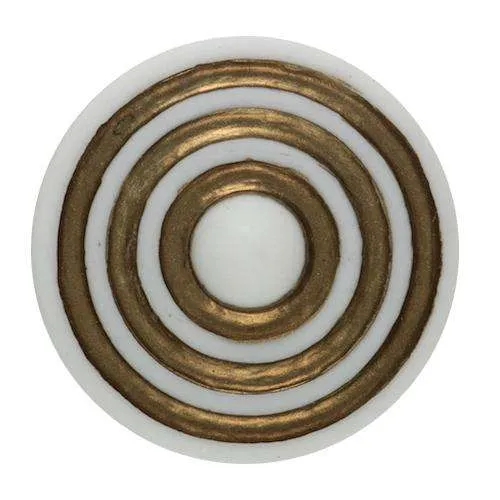 Knopf goldene Musterung Weiß-Gold – Kunststoffknopf KW-95