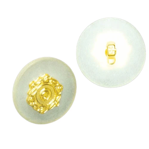 Knopf Ornament Weiß Gold – Kunststoffknopf KW-26