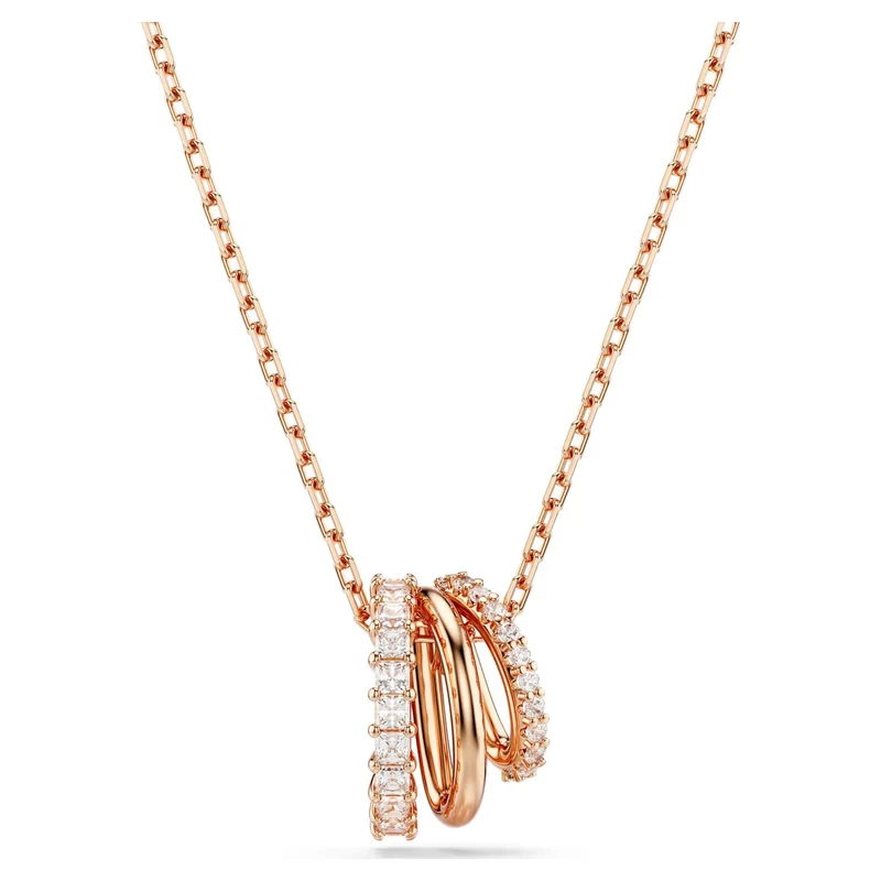 Swarovski Halskette Damen Hyperbola Pendant 3 Row weiß roségold 5701494