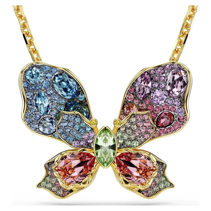 Swarovski Halskette Damen Idyllia Anhänger und Brosche Schmetterling multicolor gold 5709951
