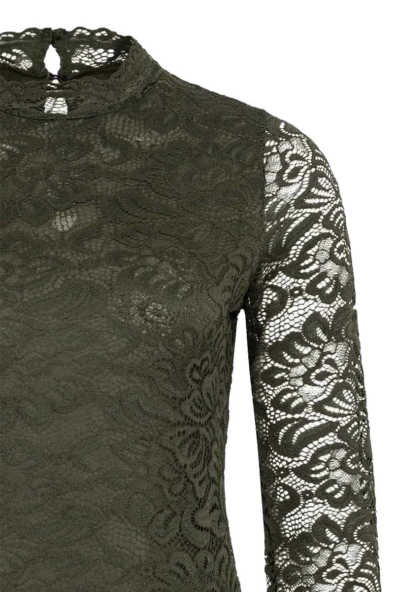 Damen Spitzen-Trachtenshirt langarm