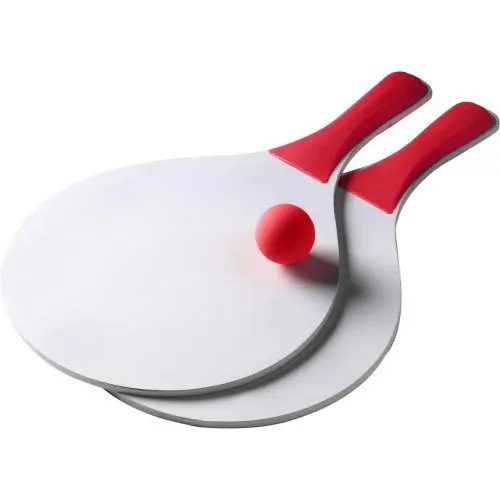 Fabien Beach-Ball-Tennisspiel aus Holz in Rot – Robustes Strandspielzeug