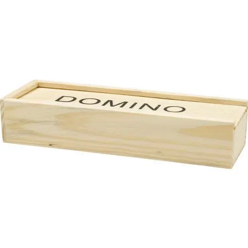 Domino-Spiel in Holzbox Enid - Braun: Klassisches Spiel für Familien- und Freizeitunterhaltung