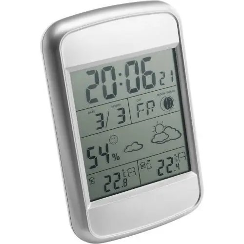 Raja Moderne Wetterstation aus Kunststoff - Edelsilber