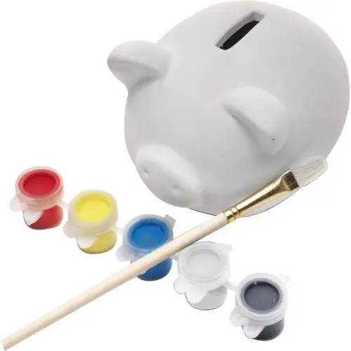 Sparschwein aus Gips Monika - weiß, DIY Sparschwein zum Bemalen
