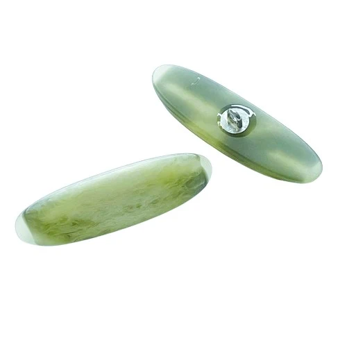 Knebelknopf Grau-Creme – Hornimitatknopf K-63