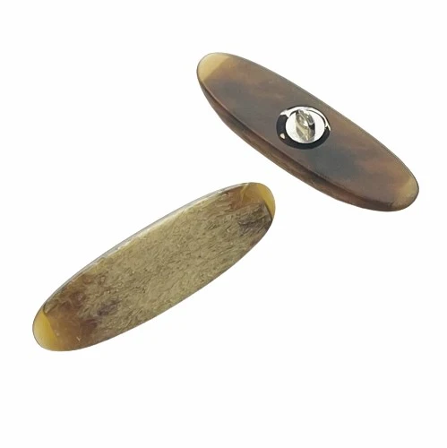Knebelknopf Braun-Beige – Hornimitatknopf K-63
