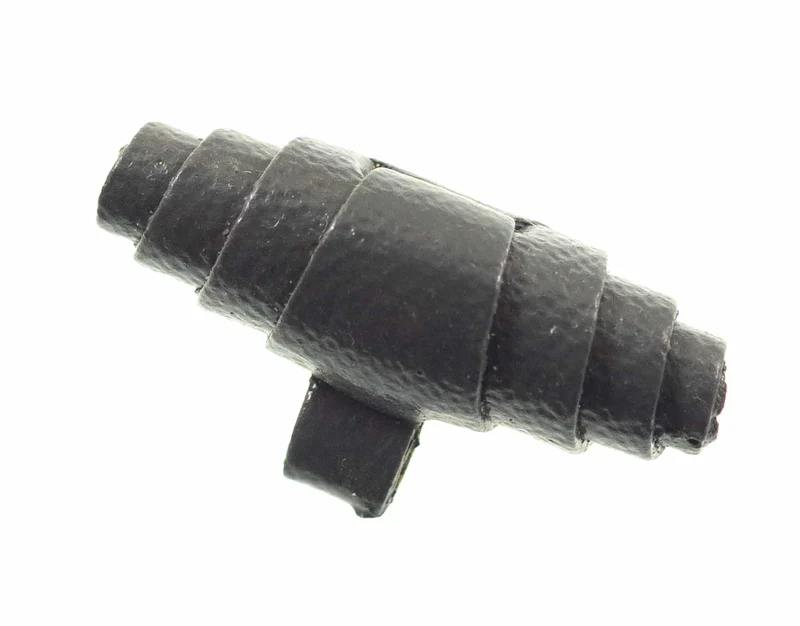 Knebelknopf gerolltes Leder Grau – Lederimitatknopf K-78