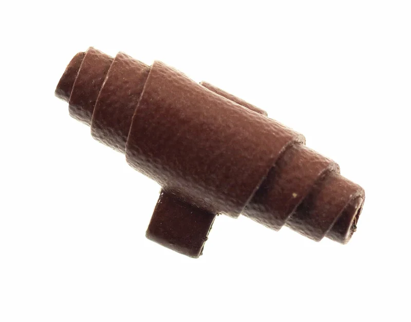 Knebelknopf gerolltes Leder Braun – Lederimitatknopf K-78