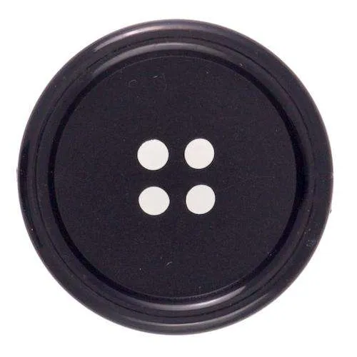 Klassischer Knopf Schwarz – Kunststoffknopf KS-60