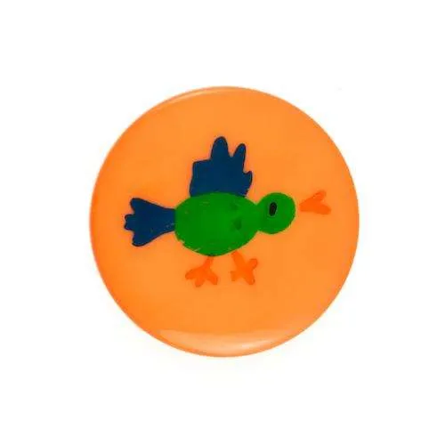 Kinderknopf Vogel Orange 18 mm – Kunststoffknopf KK-6-ORANGE