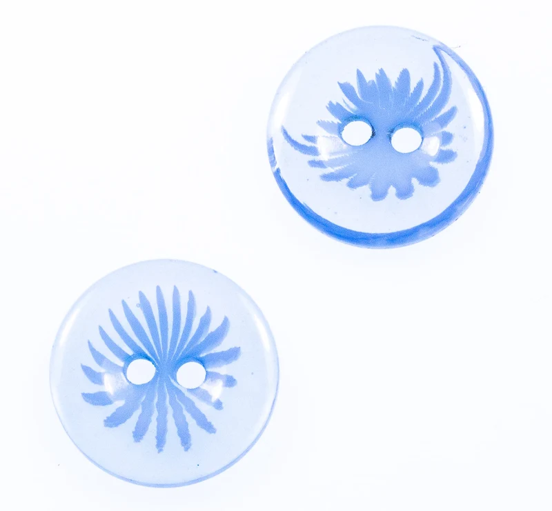 Kinderknopf Blume Blau 13 mm – Kunststoffknopf KK-114-BLAU