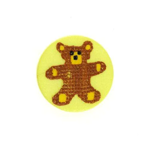 Kinderknopf Bär Gelb 15 mm – Kunststoffknopf KK-9-GELB