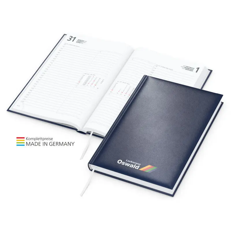 Buchkalender Image mit Siebdruck-Digital - Dunkelblau - Hochwertiger Terminplaner