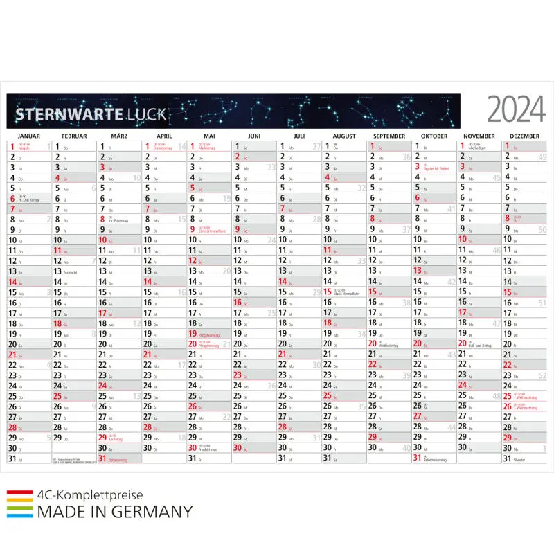Cosmos A1, gefalzt auf A4 mit 4C-Druck - Hellgrau und Rot - Premium Präsentationsmappe