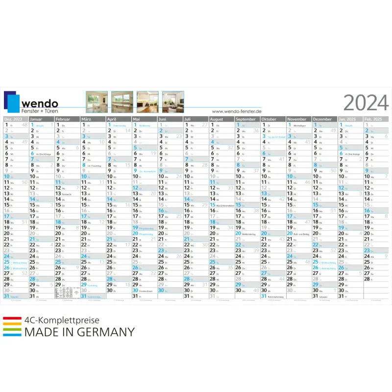 Horizont XL, Sonn- und Feiertage Blau mit 4C-Druck - Hellgrau & Blau - Hochwertige Großformatdrucke