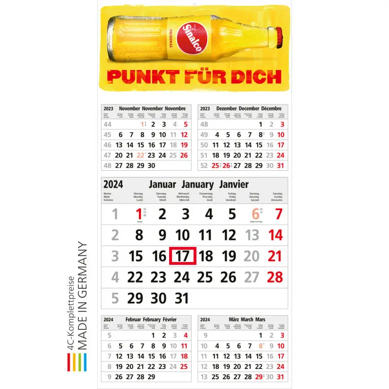 Commerce 5 mit 4C-Druck - Hellgrau - Rot - Personalisierter Stift mit Farbvielfalt und Eleganz