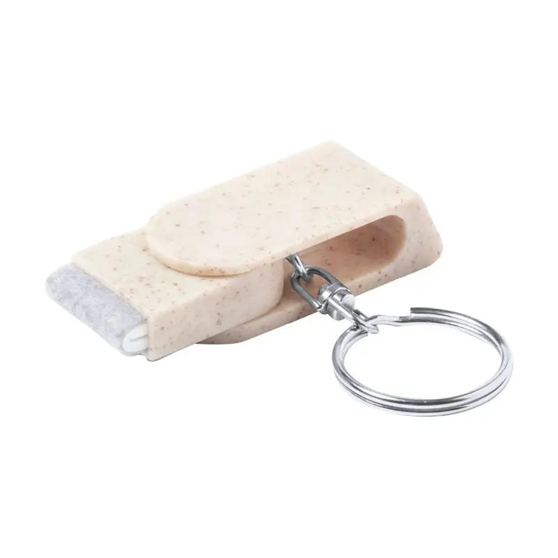 Perix Keychain mit Bildschirmreiniger - Natürliche Holzoptik - Praktisches Zubehör für den Alltag