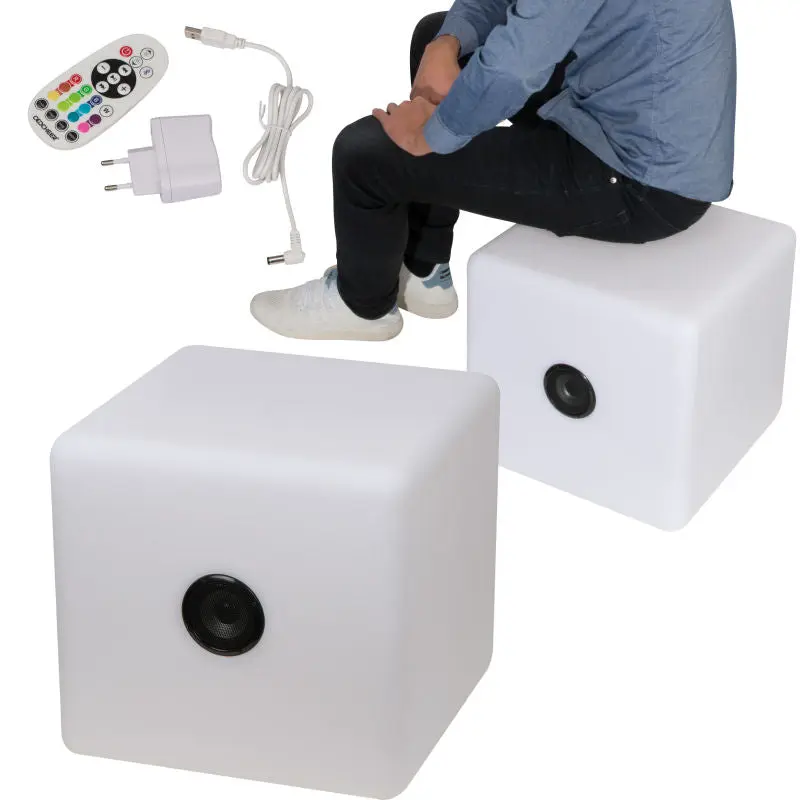 XXL Bluetooth Speaker mit LED-Licht, 2200 mAh - Weiß