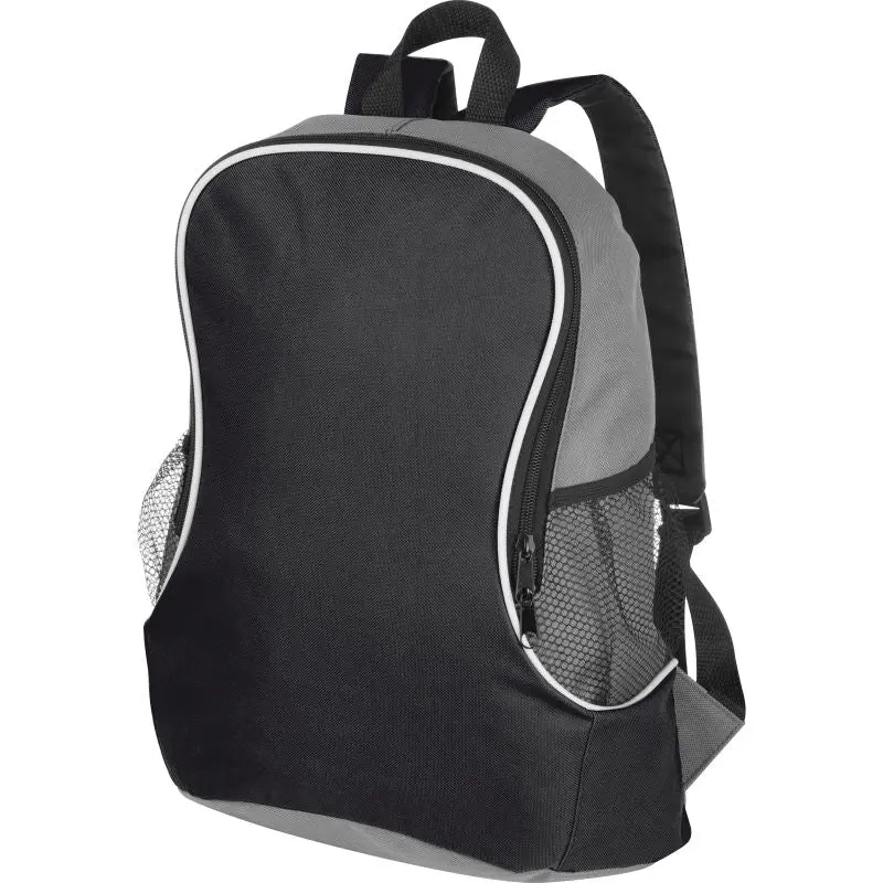 Multifunktionaler Schwarzer Polyester-Rucksack mit Praktischen Seitenfächern