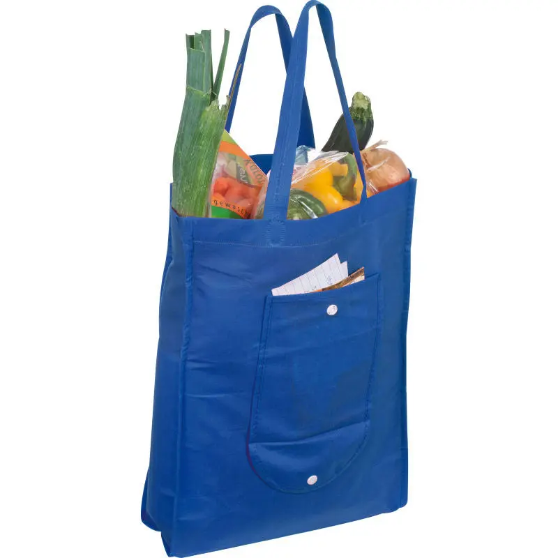 Kompakte Non-Woven Falttasche - Blau, Ideal für unterwegs & Einkauf