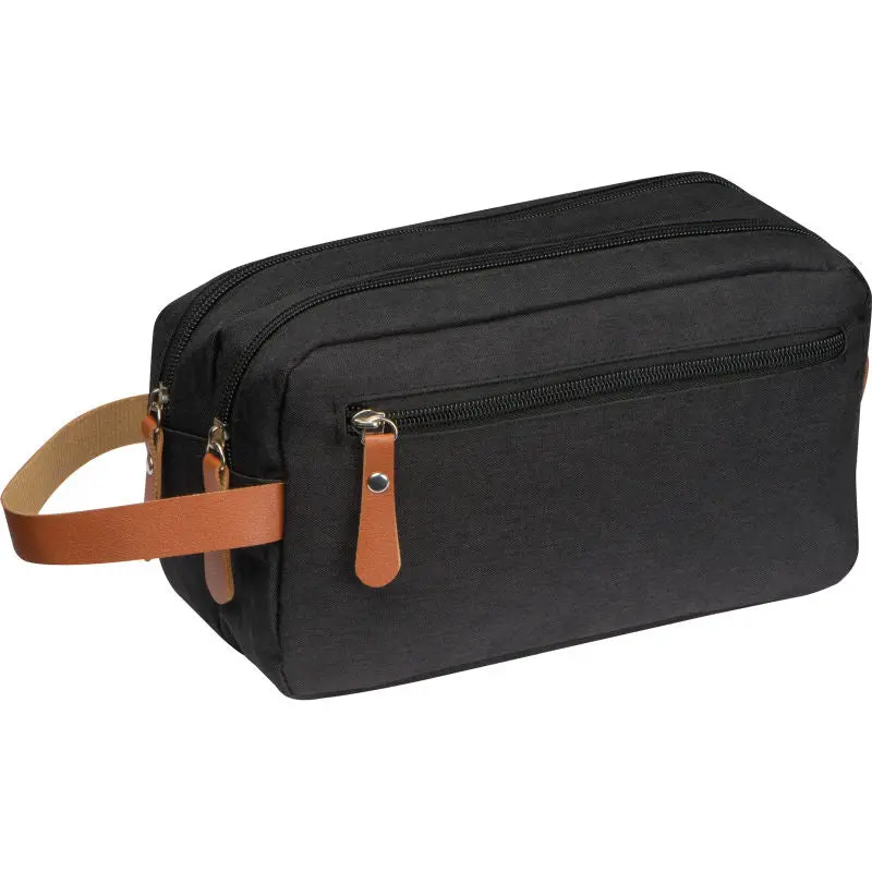 Schwarze Polyester Kosmetiktasche - Langlebig & Stilvoll, 100 Zeichen