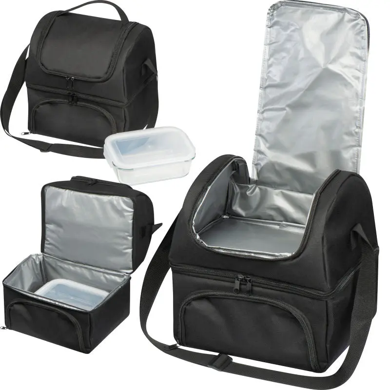 Schwarze Kühltasche mit Foodcontainer – Stilvoll, praktisch, vielseitig, kühlend
