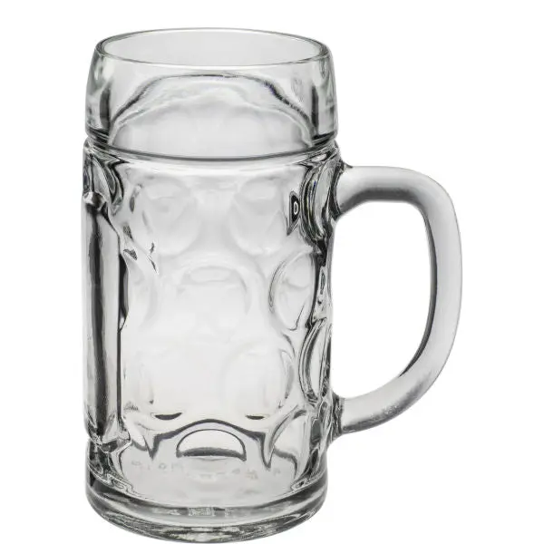Bierkrug Isar 0.5 Liter, Klarglas inklusive 1-Farbdruck, Robust & Stilvoll