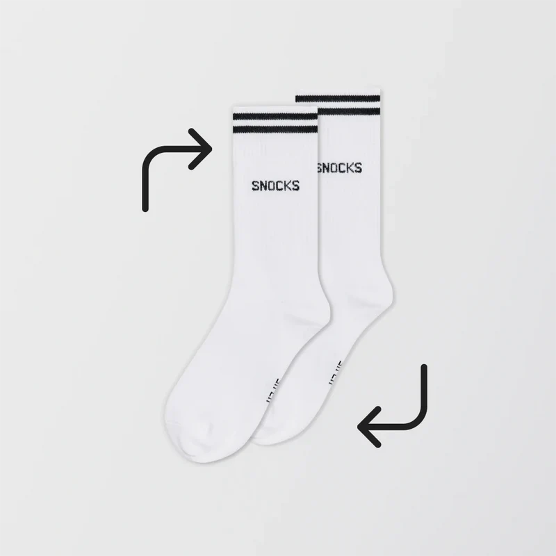 Hohe Sportsocken mit Streifen | Schwarz-Weiß