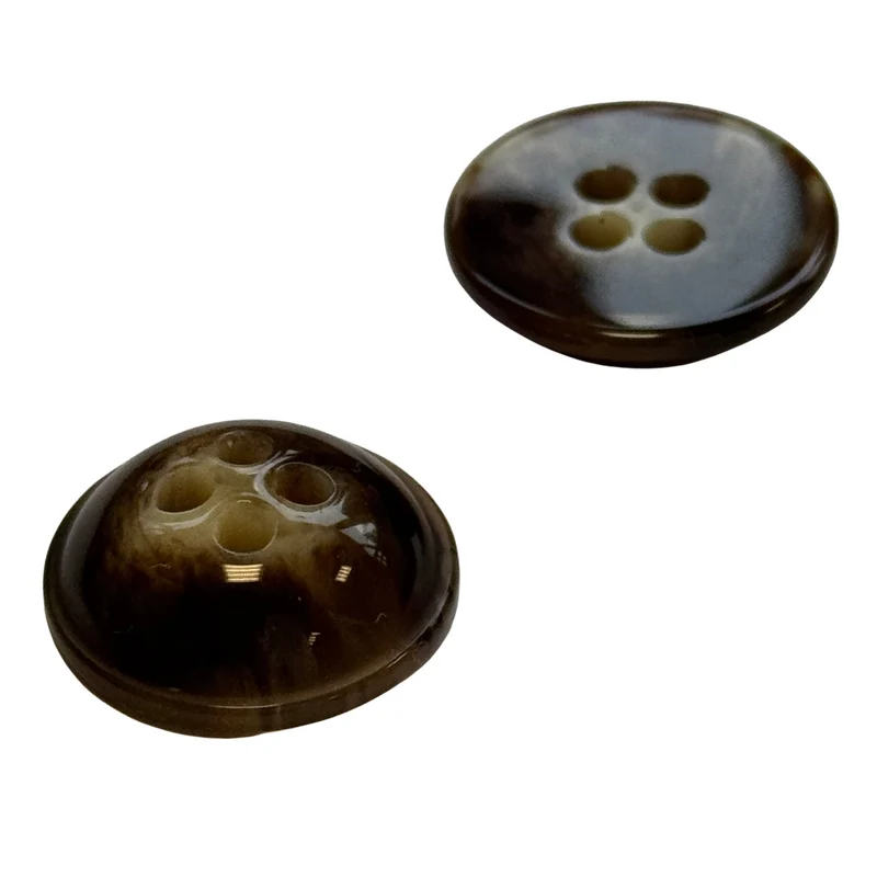 Hornimitatknopf Braun 4-Loch-Knopf – Blazer- und Sakkoknopf KM-59